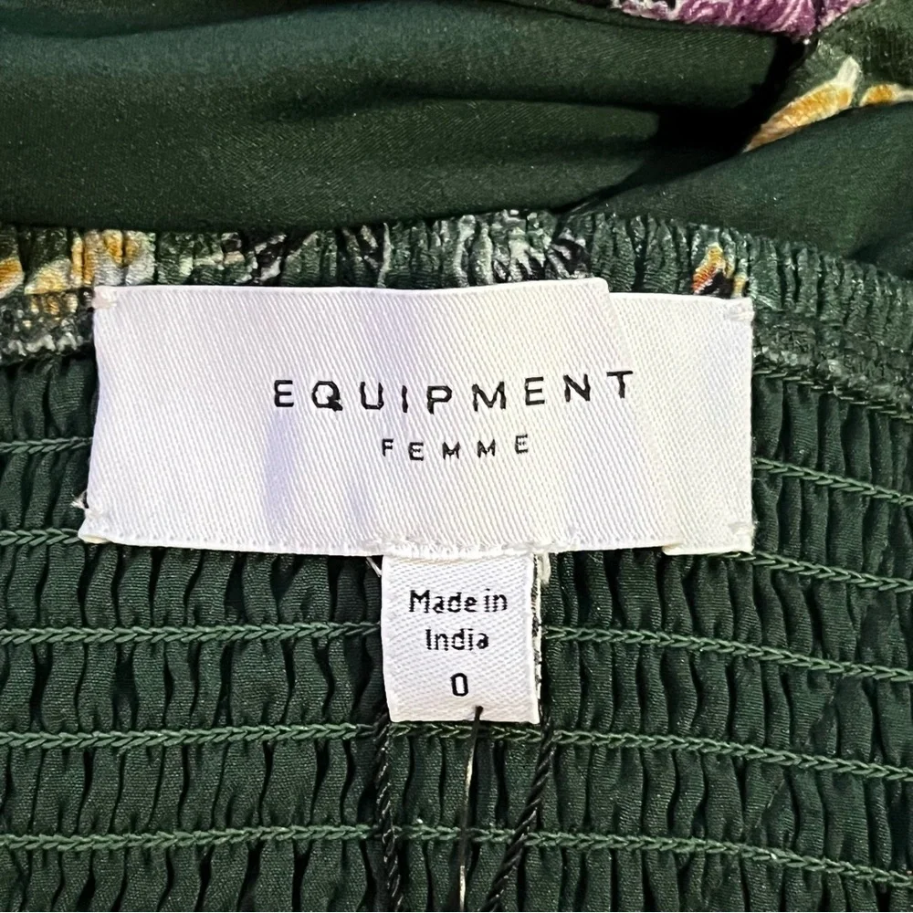 Equipment Femme Everett Eden Multi Floral Sleeveles Scoop Maxi Dress Green 0 NEW - Picture 3 of 15